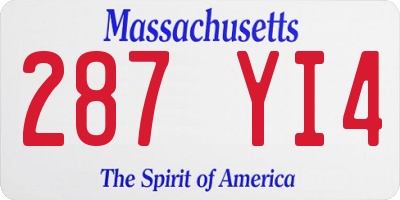 MA license plate 287YI4