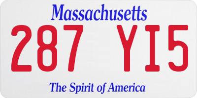 MA license plate 287YI5