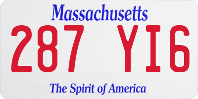 MA license plate 287YI6