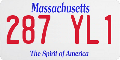 MA license plate 287YL1
