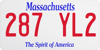 MA license plate 287YL2