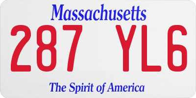 MA license plate 287YL6