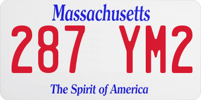 MA license plate 287YM2