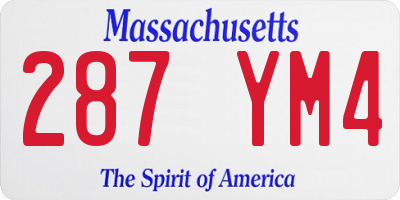MA license plate 287YM4