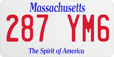 MA license plate 287YM6