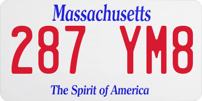 MA license plate 287YM8