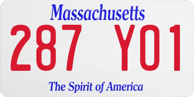MA license plate 287YO1