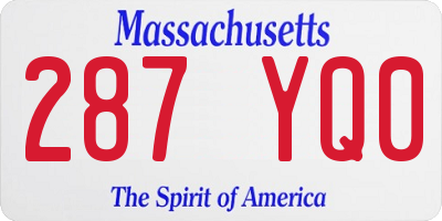 MA license plate 287YQ0