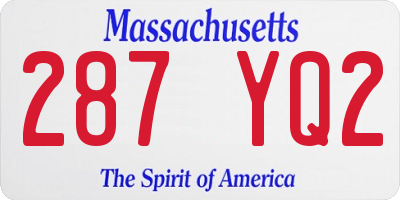 MA license plate 287YQ2