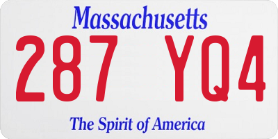 MA license plate 287YQ4