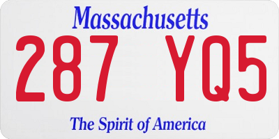 MA license plate 287YQ5