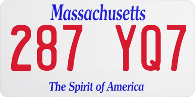 MA license plate 287YQ7