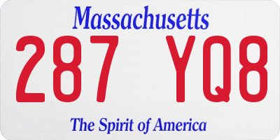 MA license plate 287YQ8