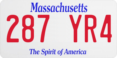 MA license plate 287YR4