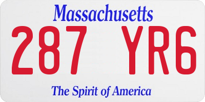 MA license plate 287YR6