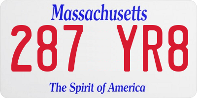 MA license plate 287YR8