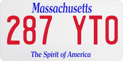 MA license plate 287YT0