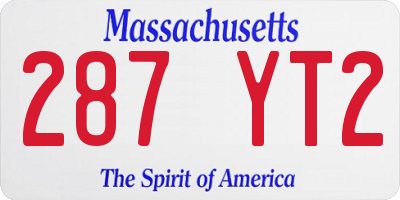 MA license plate 287YT2