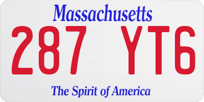 MA license plate 287YT6