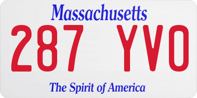 MA license plate 287YV0
