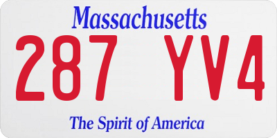 MA license plate 287YV4