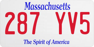MA license plate 287YV5