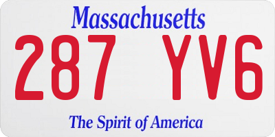 MA license plate 287YV6