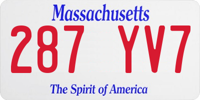 MA license plate 287YV7
