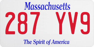 MA license plate 287YV9