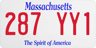 MA license plate 287YY1