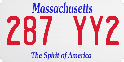 MA license plate 287YY2