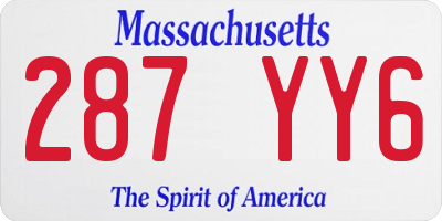 MA license plate 287YY6