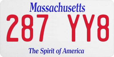 MA license plate 287YY8