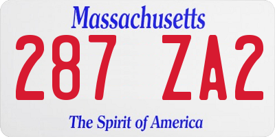MA license plate 287ZA2
