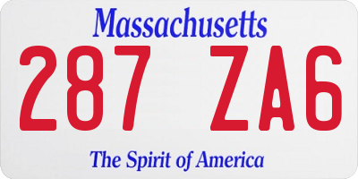MA license plate 287ZA6