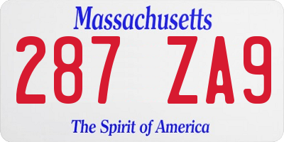 MA license plate 287ZA9