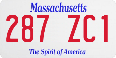 MA license plate 287ZC1