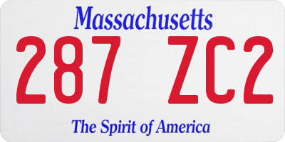 MA license plate 287ZC2
