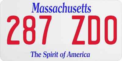 MA license plate 287ZD0