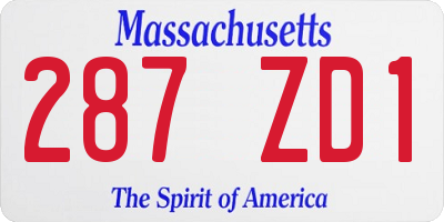 MA license plate 287ZD1
