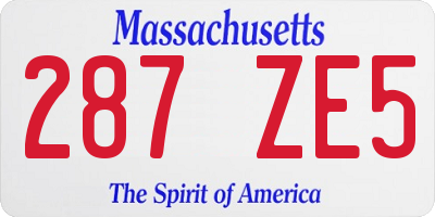 MA license plate 287ZE5