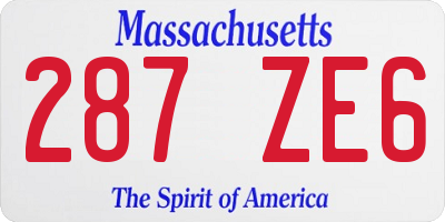 MA license plate 287ZE6