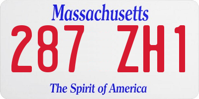 MA license plate 287ZH1