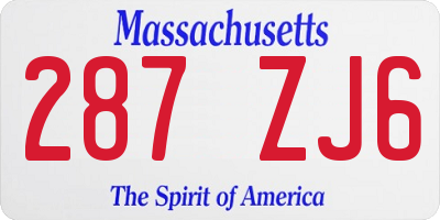 MA license plate 287ZJ6