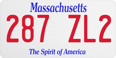 MA license plate 287ZL2
