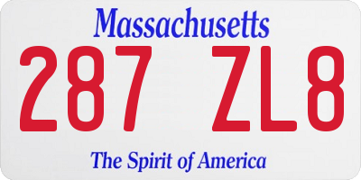 MA license plate 287ZL8