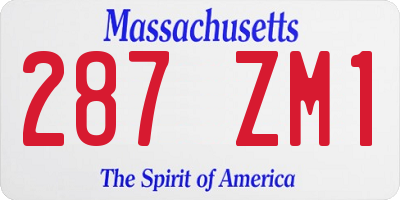 MA license plate 287ZM1