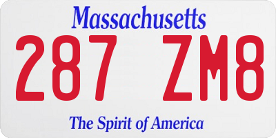 MA license plate 287ZM8