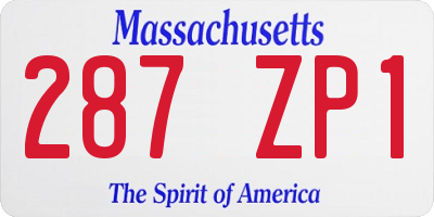 MA license plate 287ZP1