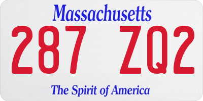 MA license plate 287ZQ2